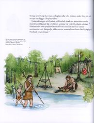 Bildsida ur boken: boplats vid Finnhed för 8000 år sedan.